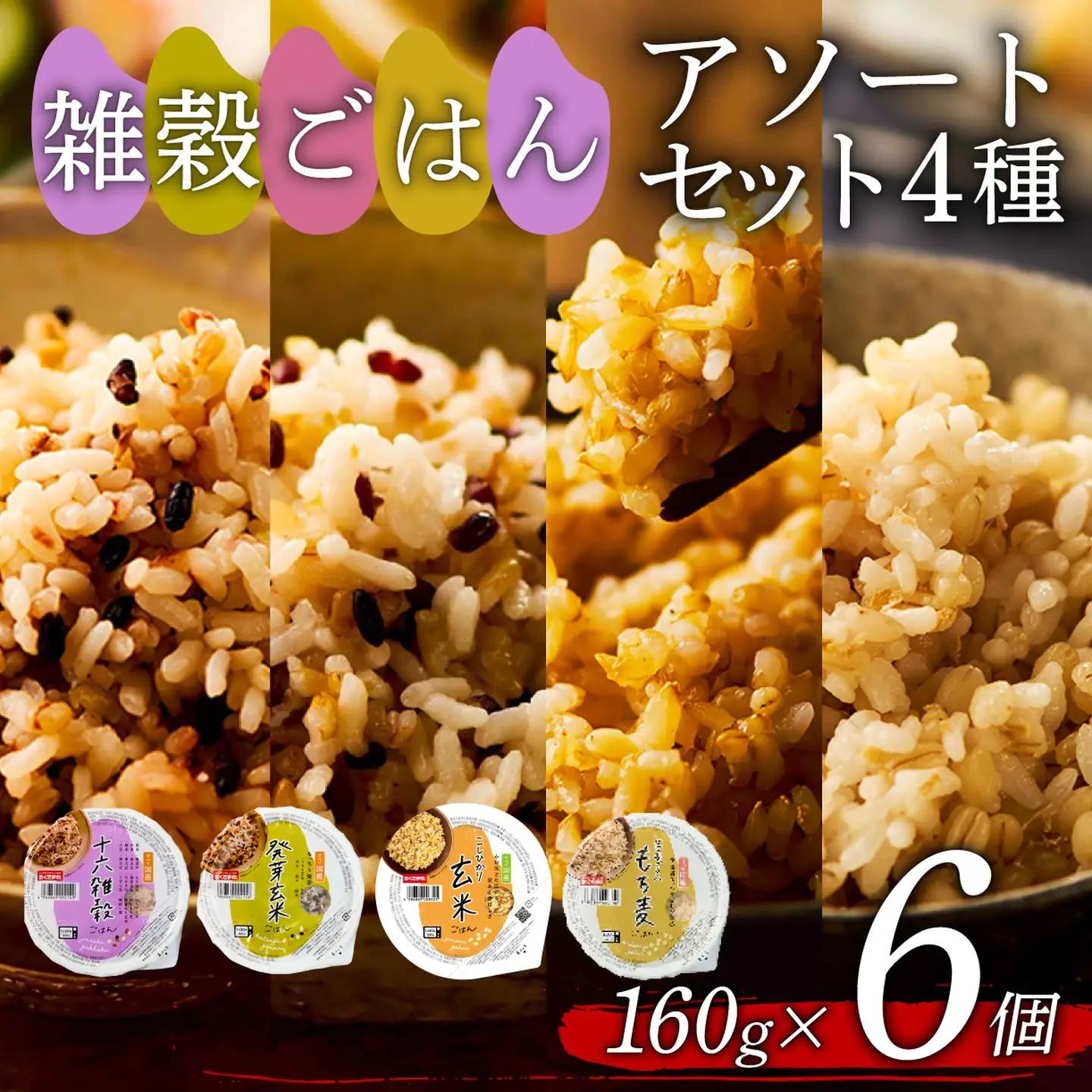 【玄米 雑穀米】 国産100% 4種セット 160g 6個 パックご飯 食べ比べ 雑穀