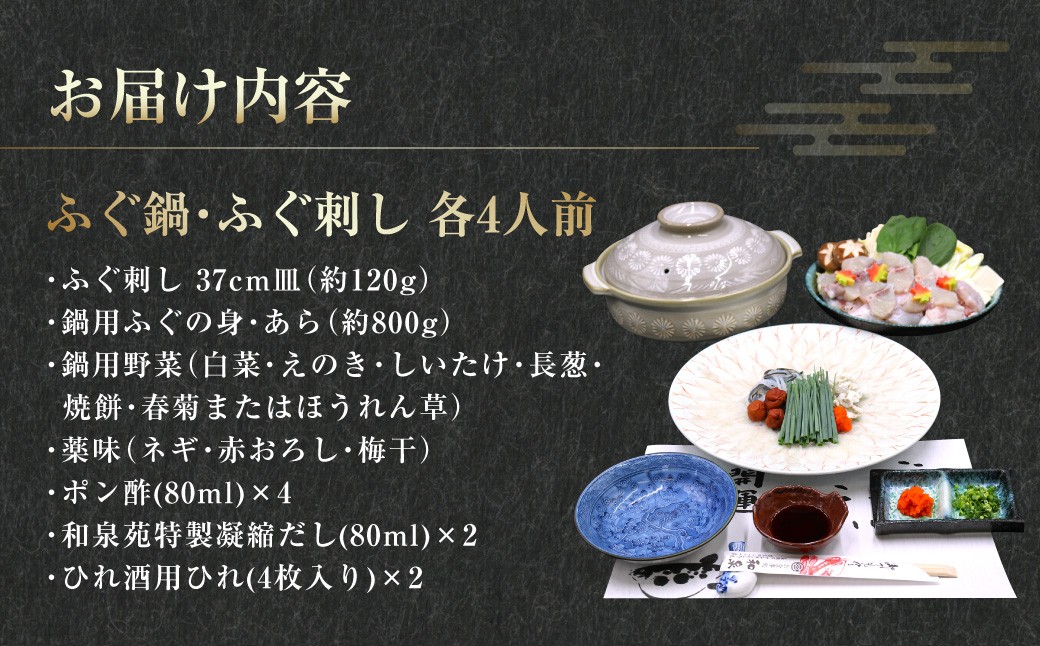 【2026年1月1日着】長崎 とらふぐ鍋 ・ 刺身セット 4人前 ／ とらふぐ ふぐ フグ 鍋 鍋セット 刺身 刺し身 魚 さかな 高級魚 セット 産地直送 九州 長崎県産 長崎県 長崎市 冷蔵