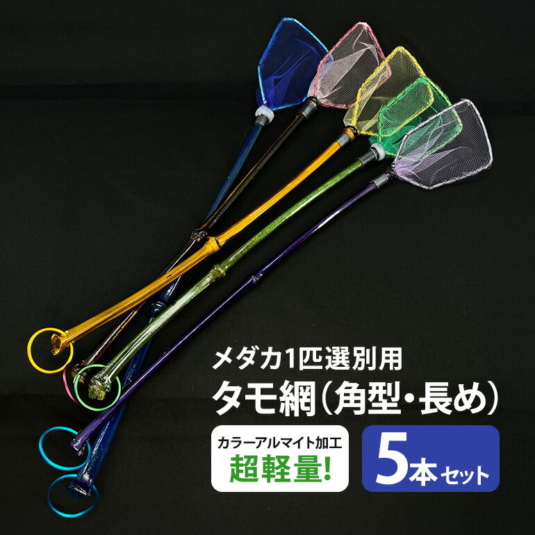【ふるさと納税】メダカ1匹選別用 タモ網（角型・長め） 5本セット 83-J