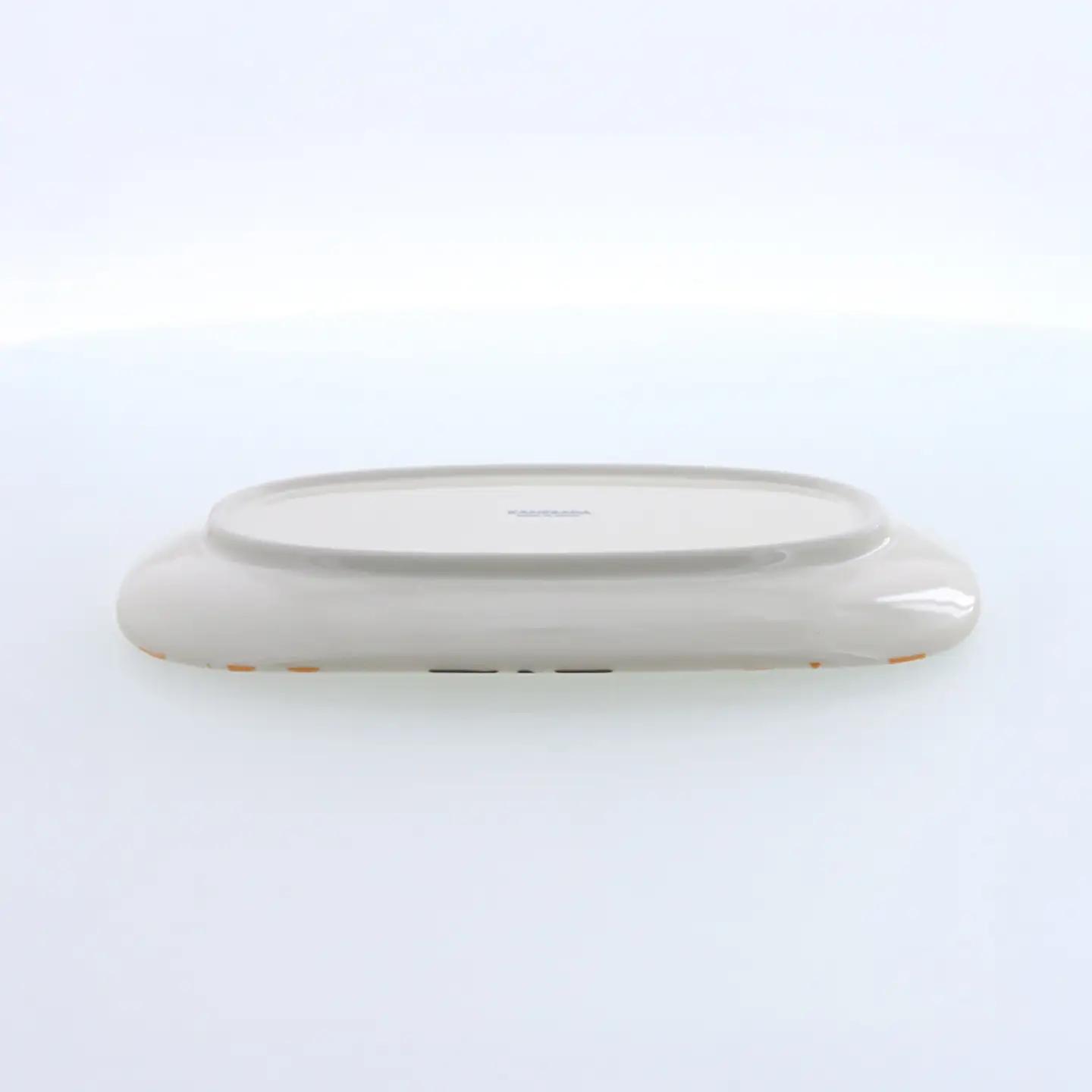 【美濃焼】オレンジレトロ 丸型 19cm 長辺皿 4枚セット【カネ定製陶】 プレート 食器セット レトロ[MEI334]