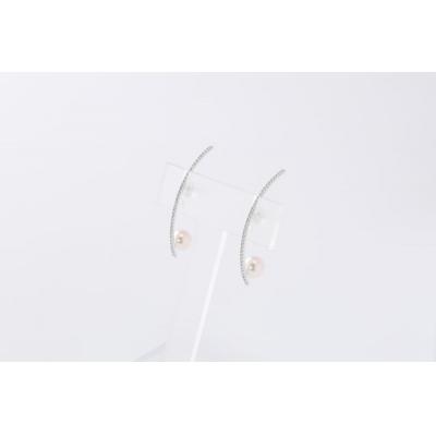 ふるさと納税 甲府市 【プラチナ】7.0-7.5mm アコヤ真珠 ダイヤロングピアス/No.119 |  | 01