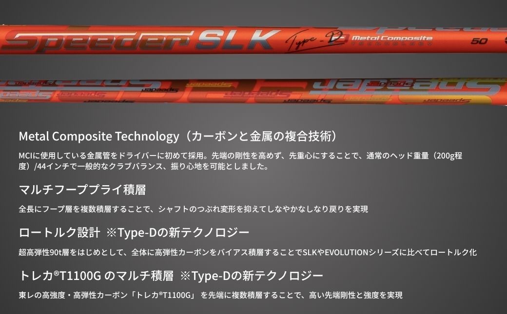 ゴルフ リシャフト ドライバー用シャフト Speeder SLK Type-D