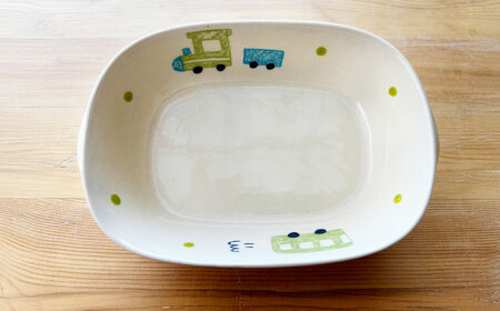 【瀬戸焼】子供用食器セット(汽車・バス)贈答品対応【1448525】