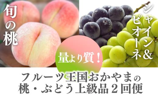 量より質！桃とピオーネ＆シャインマスカット、上級品の2回便 (定期便)(岡山県産) 【2026年先行予約】 【KF-T032-03】