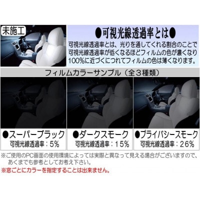 リア (b) ベンツ Cクラス 4ドア 190 W201 (5%) カット済み カーフィルム