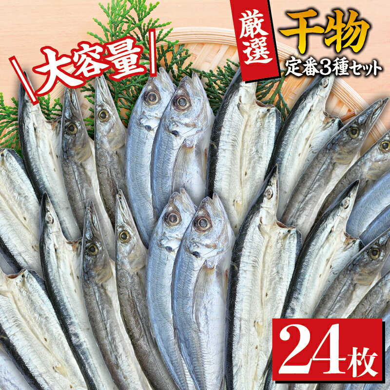【ふるさと納税】 ＼家庭用干物セット／ 大容量でアジ さんま カマスが届く 定番干物24枚セット ひもの 詰め合わせ 冷凍 干物 さんま サンマ アジ あじ カマス かます あじの開き