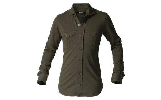 DJS-001 decollouomo メンズパイロットシャツ長袖（生地／コンコルド）オリーブ／Sサイズ