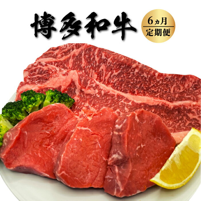 【ふるさと納税】 【6ヵ月定期便】博多和牛 ヒレとサーロイン ヒレ100g×3枚 サーロイン250g×2枚 月1回の6ヵ月お届け 肉 お肉 赤身 牛肉 ヒレ ヒレ肉 ステーキ肉 ステーキ 冷凍 送料無料 福岡県 うきは市