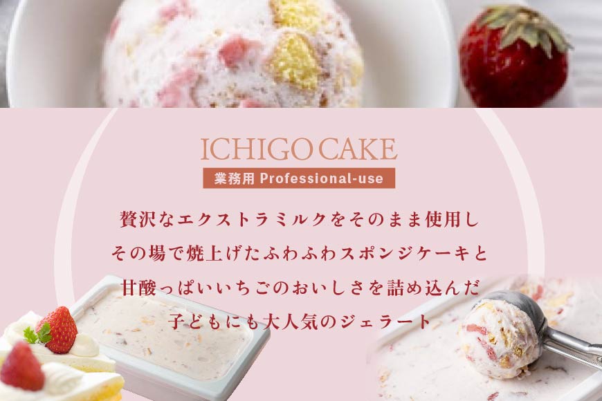 御礼！ランキング第1位獲得！【定期便】厳選別海町産生乳使用 【THE ICE】業務用１リットル × 2ヵ月【全2回】いちごケーキ