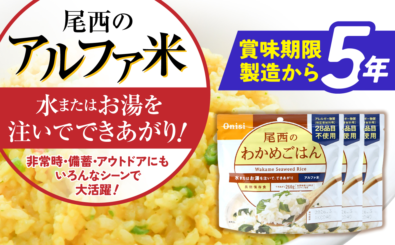 尾西のごはん【和風・洋風】アルファ米12個【アウトドア・防災・備蓄に】｜非常食 保存食 防災グッズ 防災 防災食 アルファ米 長期保存 ご飯 尾西食品 キャンプ アウトドア 登山 ふるさと納税 非常食
