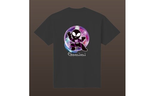 Tシャツ プリント オリジナル 選べるサイズ ゴミミー 片面 Tシャツ 半袖 M サイズ ブラック 黒 1枚   ティーシャツ 御当地キャラ 株式会社明新社 奈良県 奈良市