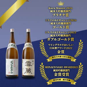 日本酒 金賞 プラチナ賞 純米大吟醸 目黒五郎助 純米吟醸 越乃雪蔵 2本 セット |日本酒