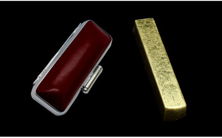 【甲州手彫印章　煌雅印】名刺印　象牙7.5mm角　（印材選択）[5839-1572] 金箔象牙・牛革黒ケース