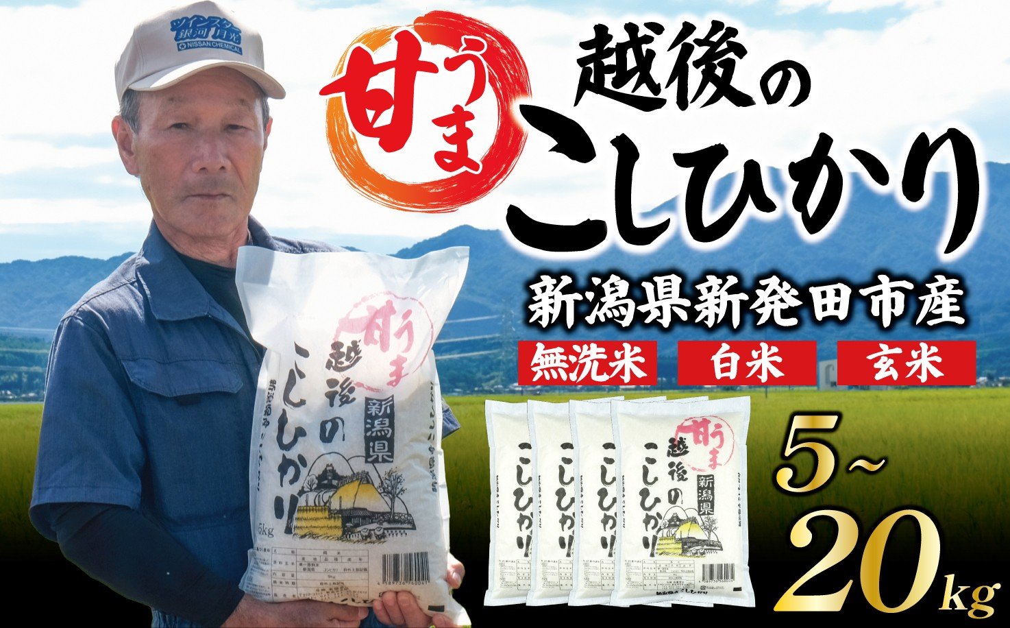 
                  【先行予約】令和8年産 新潟 こしひかり 5kg 10kg 20kg 無洗米 白米 玄米 米 お米 甘うま越後のこしひかり コシヒカリ 新潟 新発田 斗伸 toushin003_R8P
                