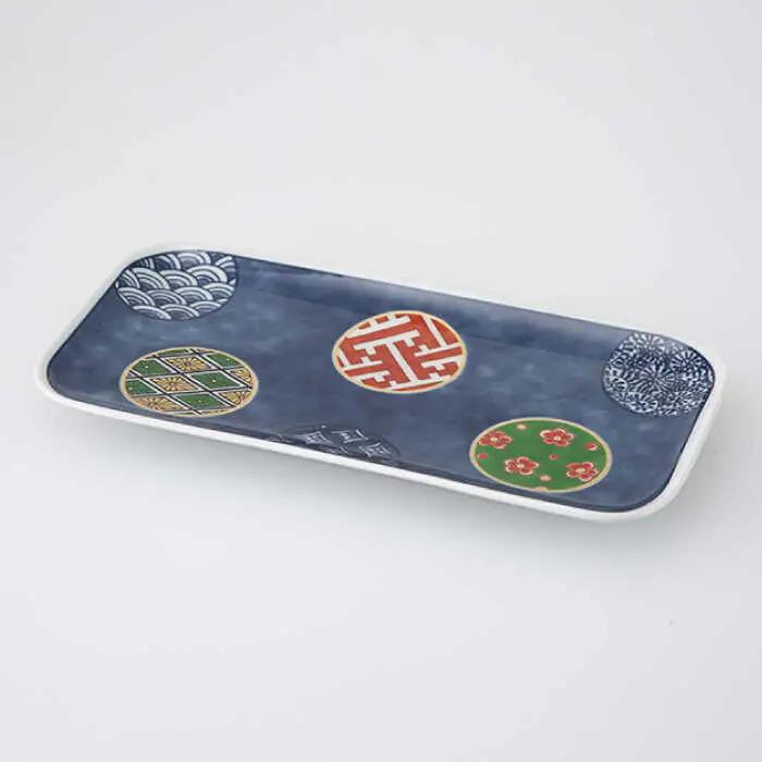【波佐見焼】染錦文様 長角皿揃 角皿 5点セット 食器 皿 【西海陶器】 1 20638 [OA241]  波佐見焼