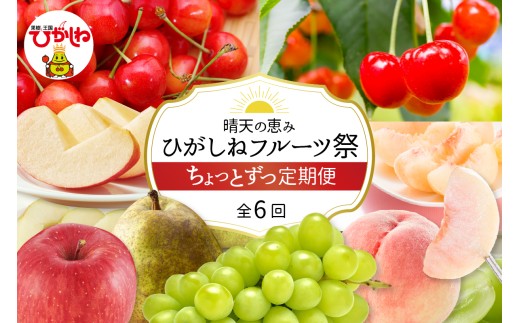 【2027年産 先行予約】 6月さくらんぼからスタート！ひがしねフルーツ祭 ちょっとずつ定期便！ 全6回 山形県 東根市 晴天畑提供 hi026-052-r9 フルーツ くだもの 定期便 コース 期間限定 先行予約 取り寄せ 産地直送 送料無料 山形 東根