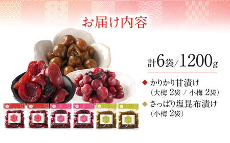 ちくほくのうめ想い　珠玉三撰（増量セット）｜ うめ 甘漬け 大梅 小梅 塩昆布漬け  梅干し 