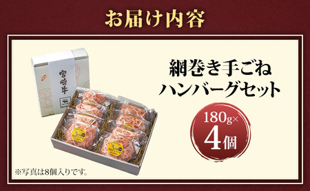 ハンバーグ A5ランク 宮崎牛 180g 4個 セット 国産 冷凍ハンバーグ 工場直売 惣菜