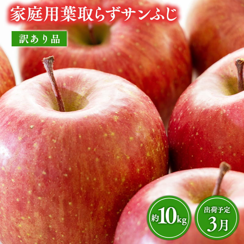 3月 葉取らずサンふじ 約10kg 訳あり 家庭用【青森県 平川市 森山商店 】