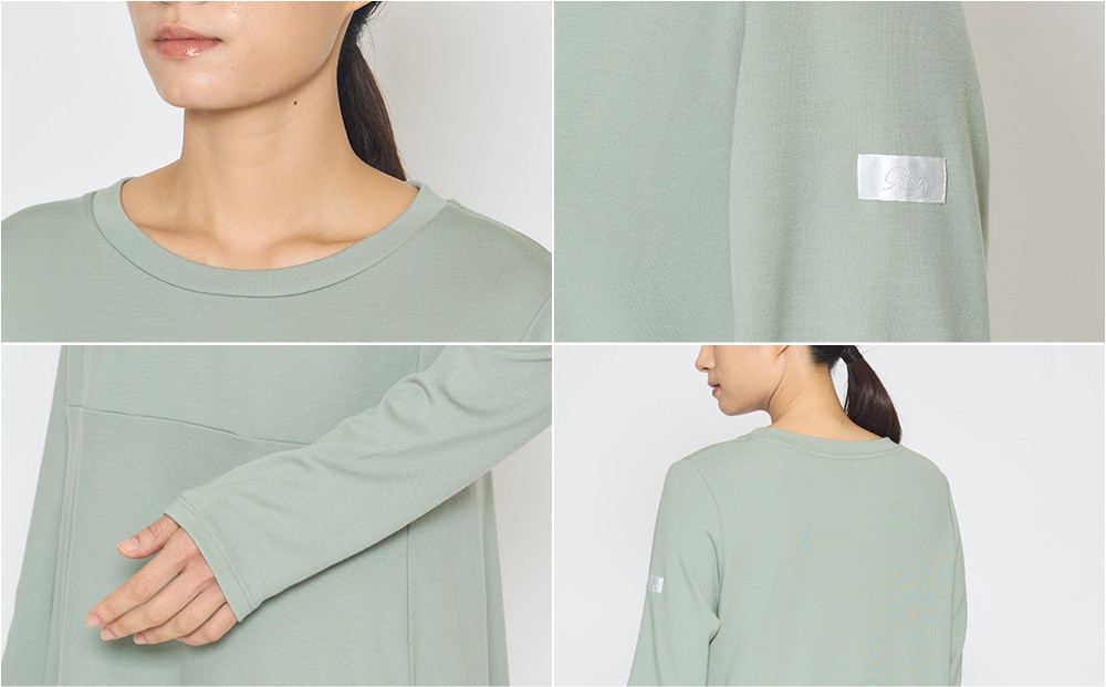 【ネイビー 4Lサイズ】リファ バイタルテック モイストスムース ロングスリーブプルオーバー