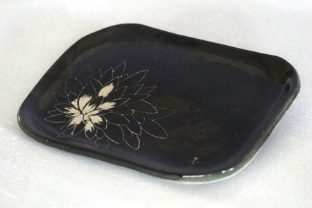 源太夫窯 和食器『角皿』3枚 [黒]｜食器 お皿 源太夫窯 げんだゆうがま 村山恵子 陶芸品 陶芸作品 陶芸 作家 作品 窯元 [0954]