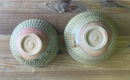 黄唐津 しのぎ飯碗 ( 夫婦茶碗 ) 糸島市 / 高麗窯【いとしまごころ】[AOZ010]