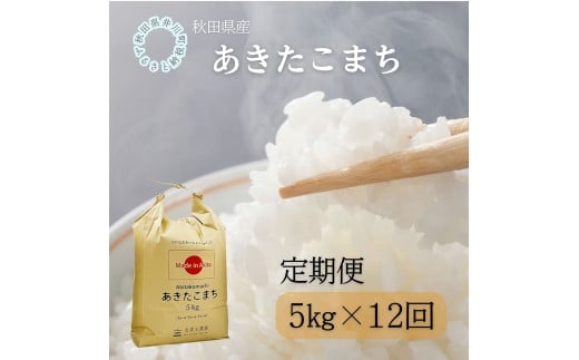 【定期便】秋田県産　あきたこまち5kg×12回