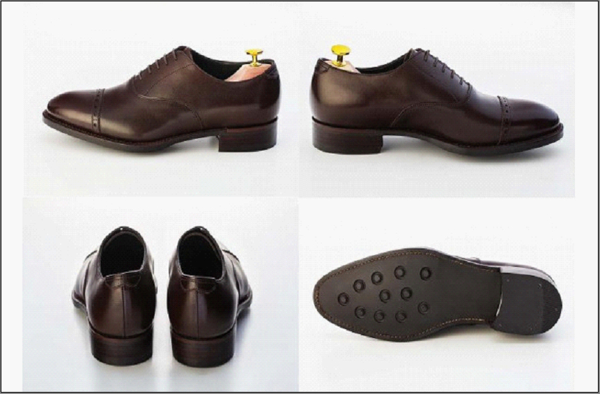 革靴 パンチドキャップトゥオックスフォード（ハンドソーンウェルテッド製法／博多製造）サイズ：25.5cm