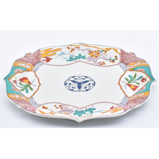 有田焼 錦松竹梅 輪花プレート【まるぶん】食器 器 うつわ 皿 大皿 盛皿 ディナー皿 プレート ワンプレート 輪花 40000円 A40-428_イメージ2