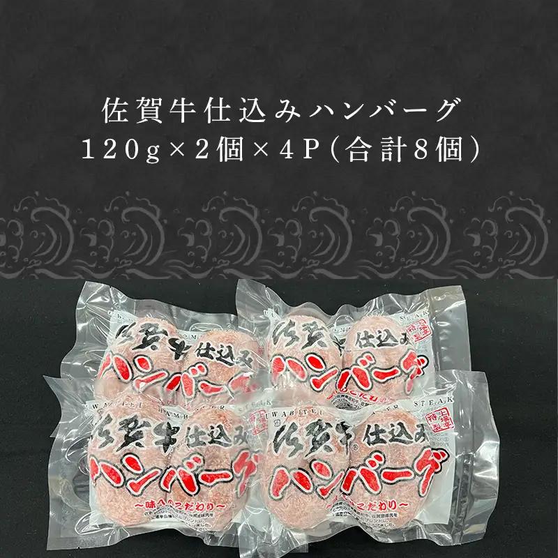 佐賀牛仕込みハンバーグ120g×2個×4Ｐ(合計8個)  ハンバーグ