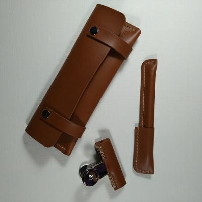 ふるさと納税 宗像市 革職人が作る本革ステーショナリー3点セット(ペンケース・クリップ・ボールペンカバー)_HA0959