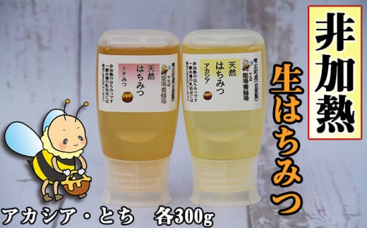 簗場養蜂場 非加熱 生はちみつ アカシア とち 300g 各1本 ／ はちみつ 蜂蜜 ハチミツ 国産 【あねっこ】