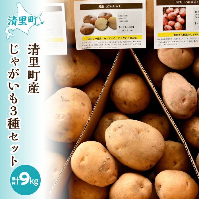 【ふるさと納税】【先行予約】清里町産じゃがいも3種セット＜計9kg＞（2025年10月中旬より順次発送） 【 ふるさと納税 人気 おすすめ ランキング 野菜 じゃがいも いも ジャガイモ イモ 旬 肉じゃが 食べ比べ セット 詰め合わせ 詰合せ 北海道 清里町 送料無料 】 KYSB013