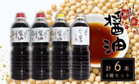 京都の醤油 綾なる里のお醤油 6本セット こいくち醤油×3本 うすくち醤油×1本 こいくちだし醤油×1本 うすくちだし醤油×1本 