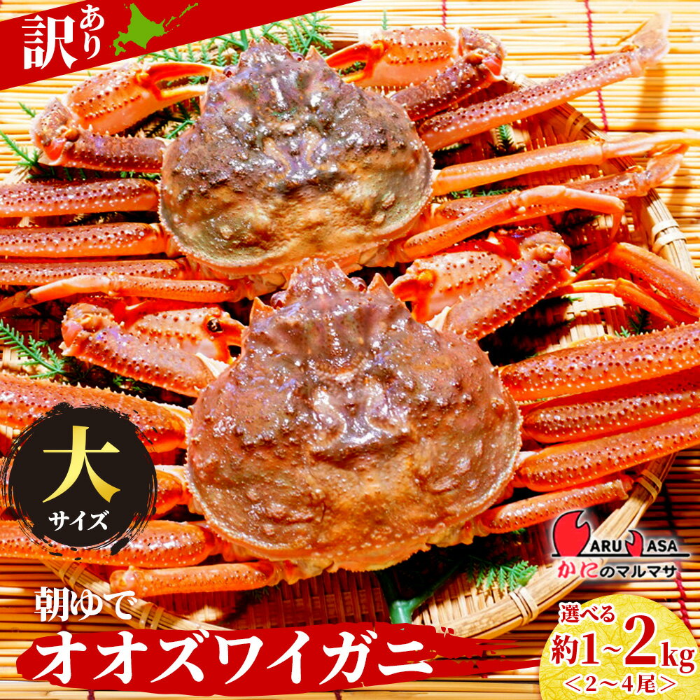 【ふるさと納税】送料無料 北海道産【朝ゆで】訳ありオオズワイガニ 選べる1kg～2kg詰 ＜かにのマルマサ＞道産品オオズワイ ズワイガニ ずわい蟹 カニ 蟹 規格外品 不揃い 訳アリ 訳有り