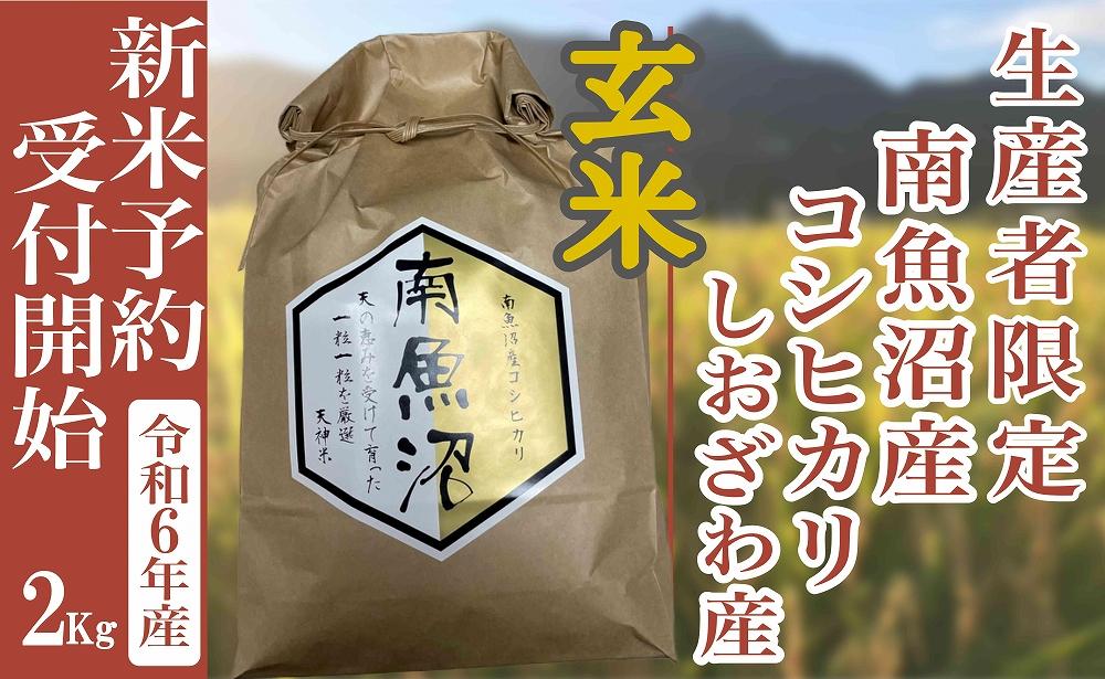 【新米予約・令和6年産】玄米２Kg 生産者限定 南魚沼しおざわ産コシヒカリ