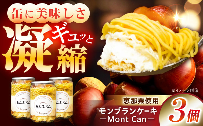 MontDeco Lab（モントデコ ラボ）Mont Can -もんかん- モンブランケーキ 3個入り / モンブラン もんぶらん ケーキ ケーキ缶 ケーキ缶詰め モントデコ 栗ケーキ スイーツ 栗スイーツ 洋菓子 マロンケーキ お取り寄せ / 恵那市 / MAC [AUDM043]
