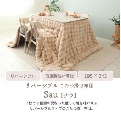 ふるさと納税 小野市 リバーシブルこたつ掛け布団 Sau(サウ)【ベージュ/グレージュ】　195×245cm