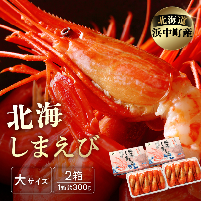 北海しまえび(大)　300g×2箱セット(1箱あたり13尾前後)_H0001-1231