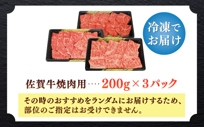 佐賀牛焼肉用 計600g（200g×3パック） / 肉 牛肉 国産 焼肉 / 佐賀県 / 株式会社中山牧場 [41AOCW012]