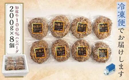 知床牛100%ハンバーグステーキセット 8個入り  北海道 道産牛 牛肉 冷凍 簡単調理 ボイル 湯煎 レトルト お弁当 おかず 温めるだけ 生産者 支援 応援