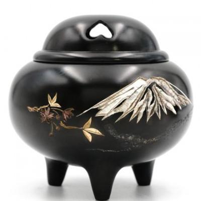 ふるさと納税 高岡市 【高岡銅器】香炉　富士桜 |  | 01