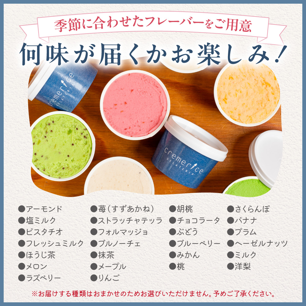 クレメリーチェのジェラート職人が厳選した素材で作るプレミアムジェラート12個セット | アイス スイーツ 詰合せ 北海道 札幌市