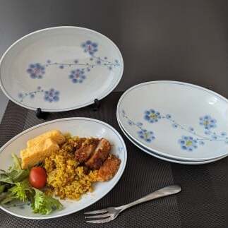 有田焼 華山窯 早風花パスタ皿（黄・紫）各2枚 4枚セット【東洋セラミックス】食器 器 花柄 うつわ オーバル 手描き ワンプレート 4枚 セット 40000円 4万円 A40-405_イメージ3