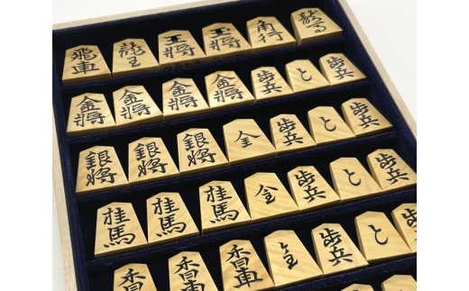 
                  1200-08-19 「富月」作 盛上 将棋駒 水無瀬書 御蔵島黄楊 虎斑 【限定1品】
                