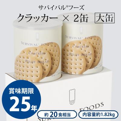 ふるさと納税 あま市 25年保存の美味しい備蓄食(非常食)　サバイバルフーズ　大缶クラッカー2缶(20食相当)