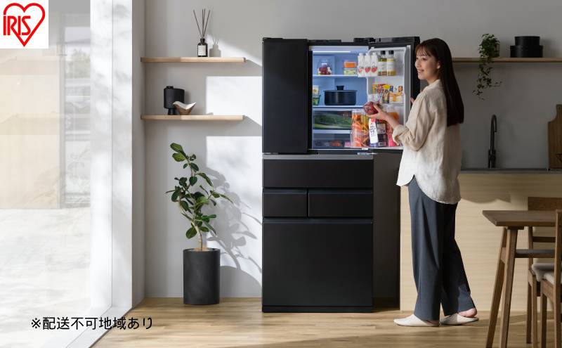 冷凍冷蔵庫 439L IRSN-HF44A-B ブラック 冷蔵庫 アイリスオーヤマ 400l以上 439l 冷凍冷蔵庫 冷凍室が大きい 冷凍室 ソフト冷凍 急速冷凍 自動製氷 ファン式 自動霜取り 観音開き 黒 おしゃれ 二人暮らし ファミリー 大型 省エネ 大凍量