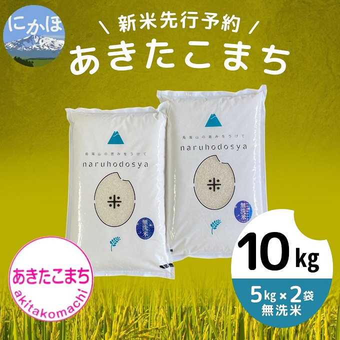 
【令和5年産新米予約】【無洗米】あきたこまち10kg（5kg×2）
