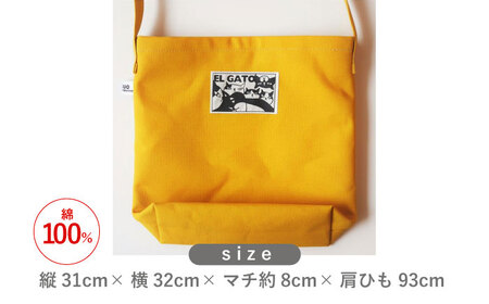 「猫とカメラ」ショルダーバッグ　マスタード【TETSUO CORPORATION】[OCS019] / ショルダーバッグ 鞄 かばん ファッション小物 ショルダーバッグ 鞄 かばん ファッション小物 