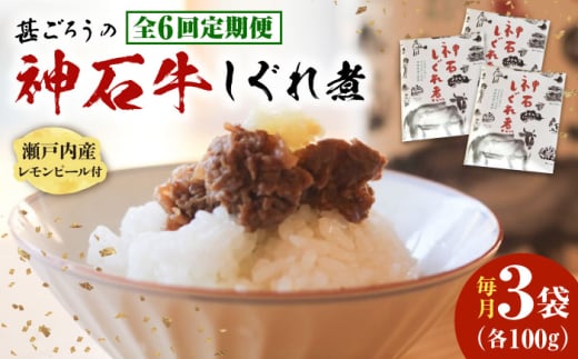 【全6回定期便】牛 神石しぐれ煮 100g×3袋 牛肉 ブランド牛 A4 加工品 牛しぐれ グルメ お取り寄せ 惣菜 ご飯のお供 佃煮 しぐれ煮 和食 おかず 贅沢  国産 ビーフ 神石牛 ギフト 贈答 贈り物 お土産 特産品 美味しい おいしい 神龍味噌 味噌 老舗 伝統の味 地元 おつまみ ご褒美 お弁当 時短 丼ぶり 冷凍 加工食品  定期便  広島県福山市/甚ごろう [BAEC037]